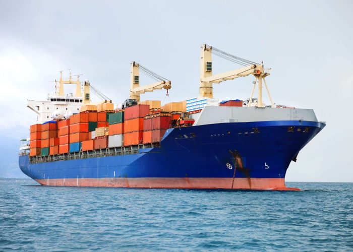 cargo container ship cargo container ship in mediterranean coast